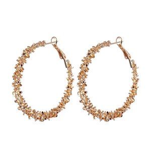 💥Geometric Circle Round Gold Plated Hoop Earrings for Women, UNVN12435